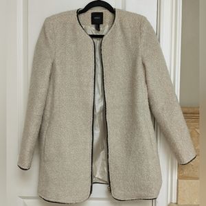 Beautiful Tan Coat with Piping Detail - Medium